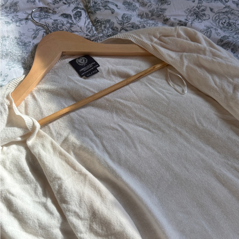 American Eagle Outfitters Cream Cardigan